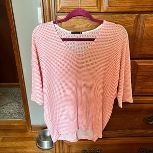 Staccato- pink and white waffle knit